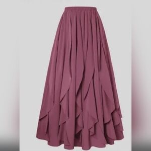Scarlett Darkness Layered A-Line Skirt in Plum